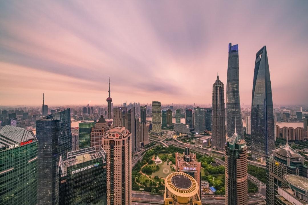 上海浦东新区俯瞰一景